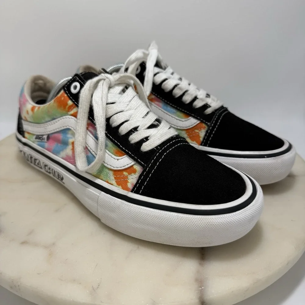 Men's Vans x Santa Cruz Old Skool Pro Limited Edition Tie Dye Skate Shoes 6.5